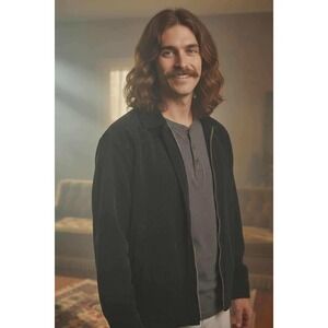 Vtg Black Corduroy Chore Coat Blouson Jacket M Gorpcore Dark Academia